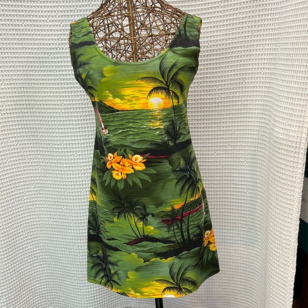 Vintage Tropical Sundress. Made in USA. EUC. Size Large. Runs small. - Picture 1 of 4